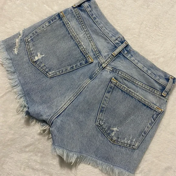 AGOLDE Parker Long High Waist Cutoff Denim Shorts Swapmeet